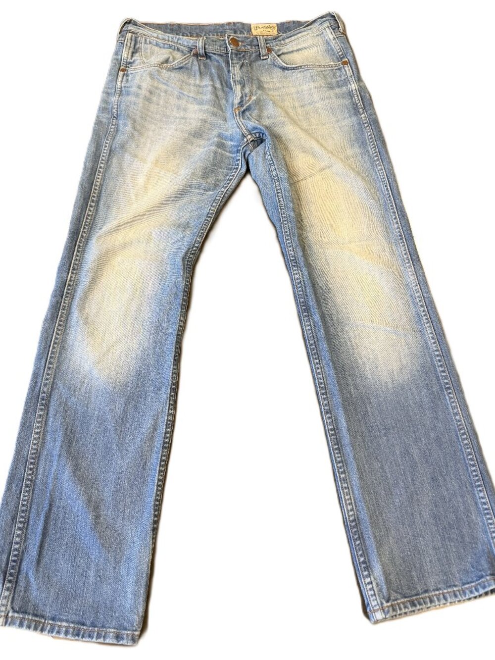 Wrangler Men's Ace Zip Fly Medium Wash Jeans W33 L32 AS-IS Stained